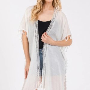 Crochet And Tassel Trim Cover Up - Image 8