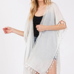 Crochet And Tassel Trim Cover Up - Image 9