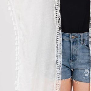Crochet And Tassel Trim Cover Up - Image 10