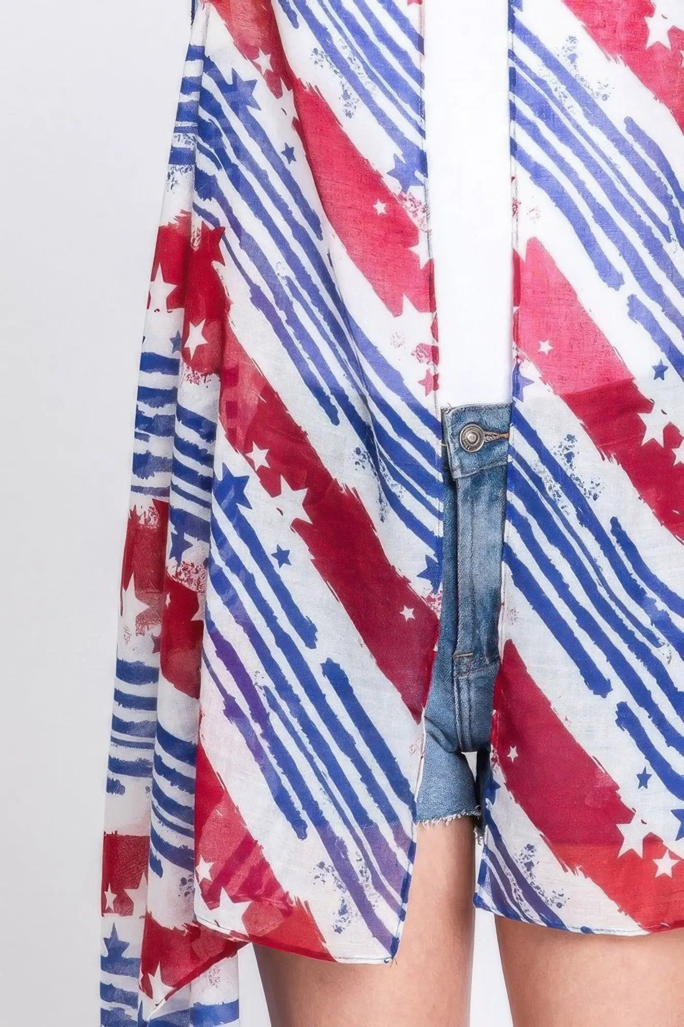 Diagonal Stripes & Stars American Flag Design Vest - Image 4