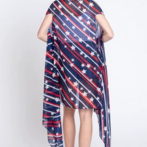Diagonal Stripes And Stars Print Vest - Image 3