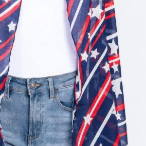 Diagonal Stripes And Stars Print Vest - Image 4