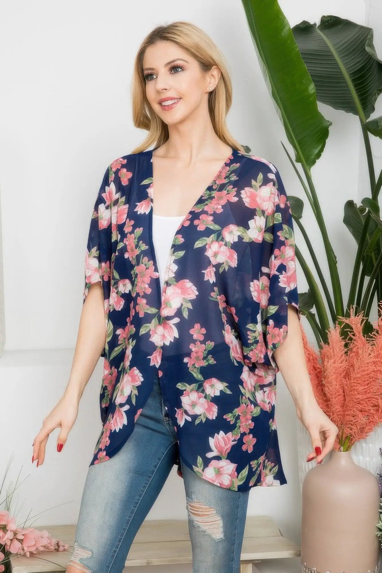 Flower Print Kimono - Image 2