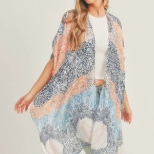 Allover Mixed Print Kimono - Image 1