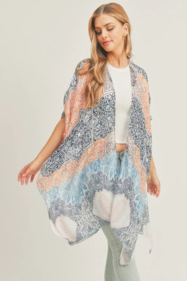 Allover Mixed Print Kimono