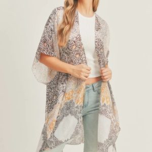 Allover Mixed Print Kimono - Image 2