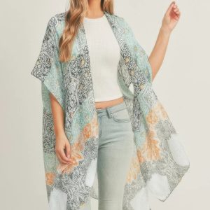 Allover Mixed Print Kimono - Image 3