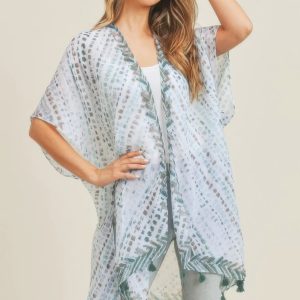 Multi Dash Pattern Tassel Kimono - Image 5