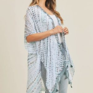 Multi Dash Pattern Tassel Kimono - Image 6