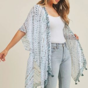 Multi Dash Pattern Tassel Kimono - Image 7
