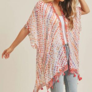 Multi Dash Pattern Tassel Kimono - Image 10