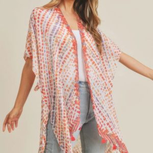 Multi Dash Pattern Tassel Kimono - Image 11