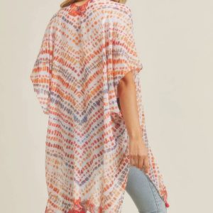 Multi Dash Pattern Tassel Kimono - Image 12