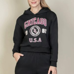 Graphic Drop Shoulder Pull Over Hoodie - Image 3