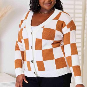 Double Take Button-Up V-Neck Dropped Shoulder Cardigan - Image 8