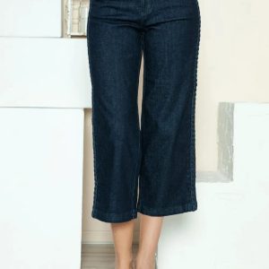 Judy Blue Full Size Side Seam Braid Detail Crop Wide Leg Jeans - Image 5