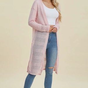 Double Take Full Size Open Front Longline Cardigan - Image 11