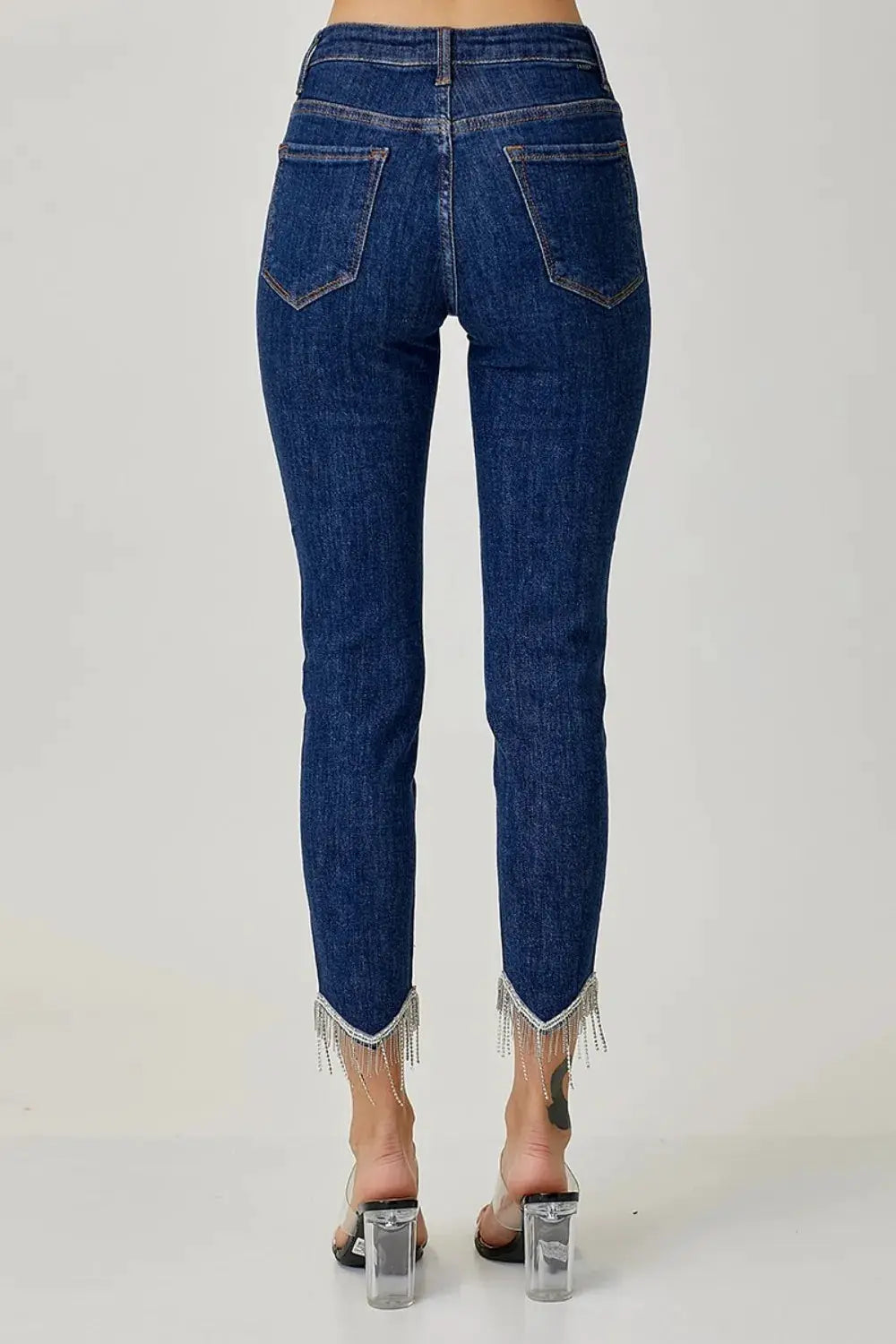 RISEN Full Size Embellished Mid Rise Crop Skinny Jeans - Image 2