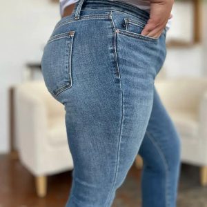 Judy Blue Full Size Mid-Rise Waist Straight Jeans - Image 11