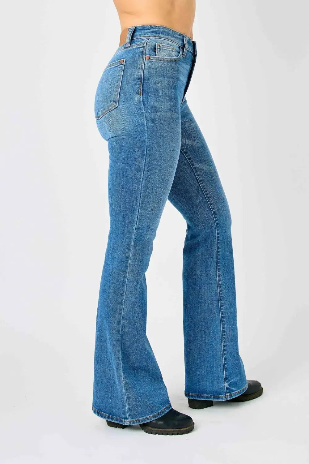 Judy Blue Full Size High-Waisted Classic Flare Jeans Plus Size - Image 8