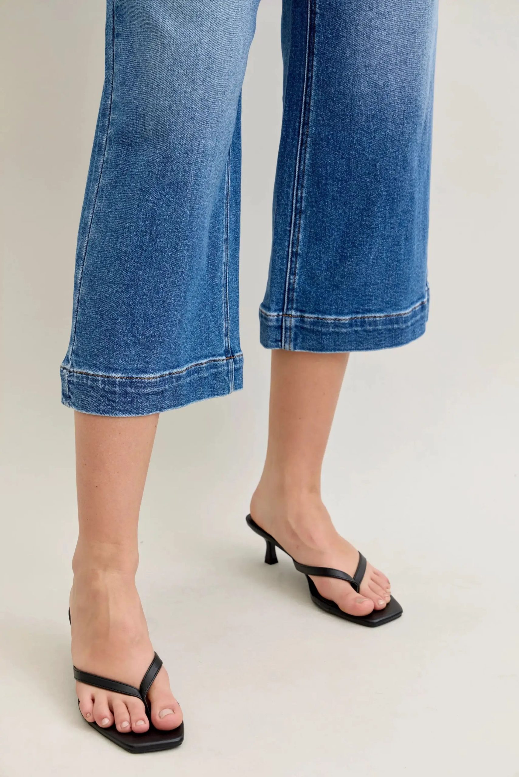 Judy Blue Mid Rise Crop Wide Leg Jeans - Image 10