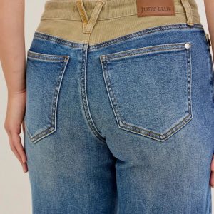 Judy Blue MR Column Straight Jeans with Corduroy Waist - Image 10