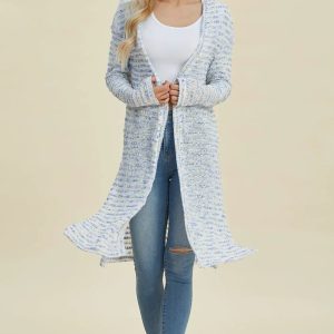 Double Take Full Size Open Front Longline Cardigan - Image 6