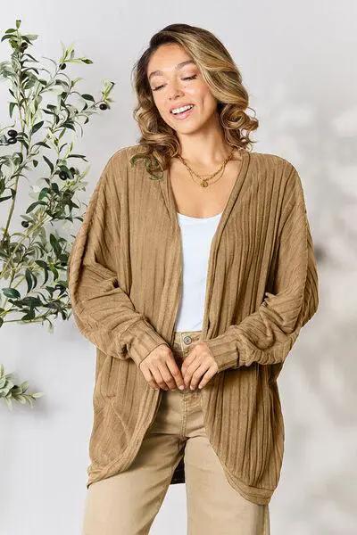 Basic Bae Full Size Ribbed Cocoon Cardigan