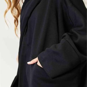 HEYSON Full Size Open Front Cardigan with Scarf Design - Image 9