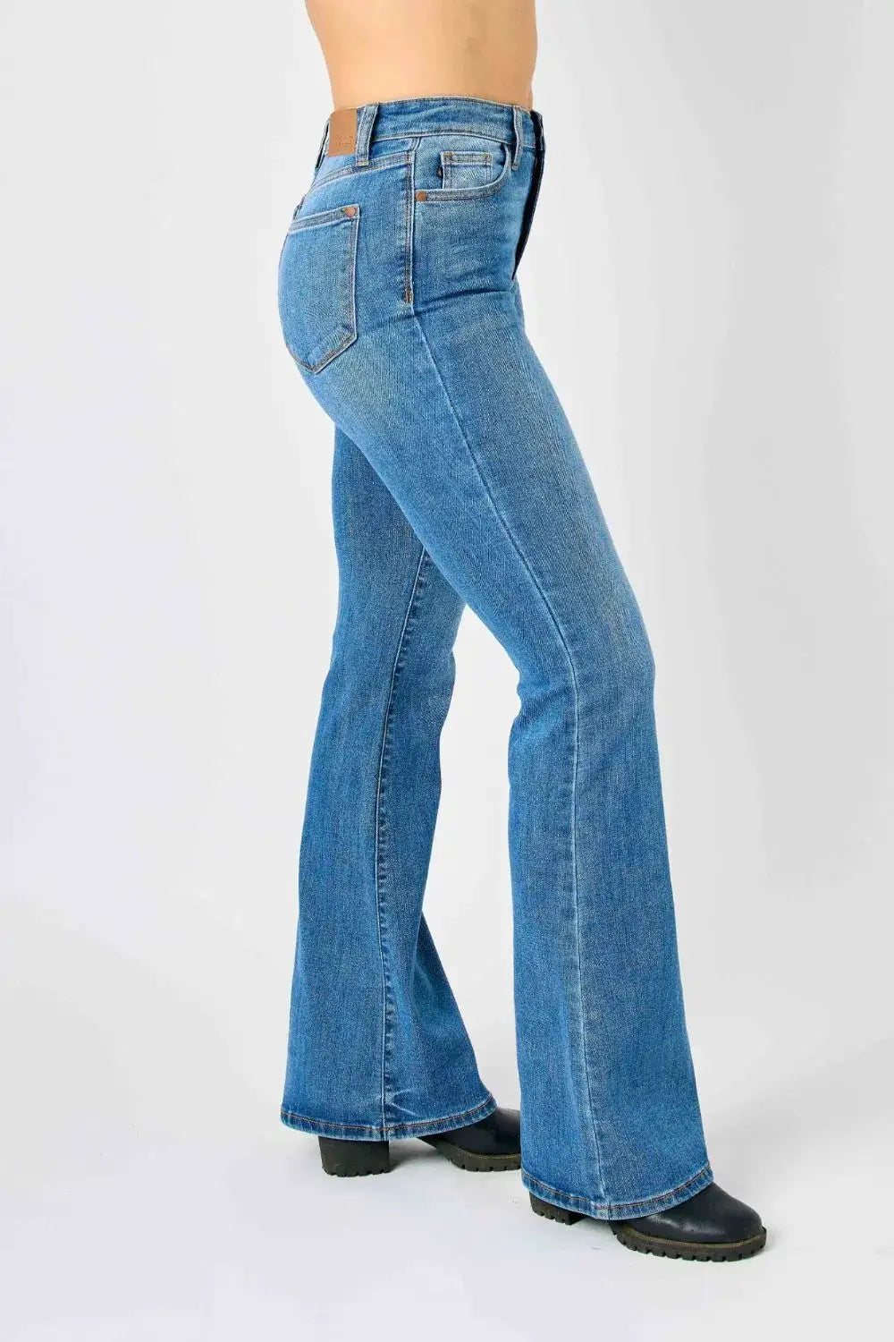 Judy Blue Full Size High-Waisted Classic Flare Jeans Plus Size - Image 9