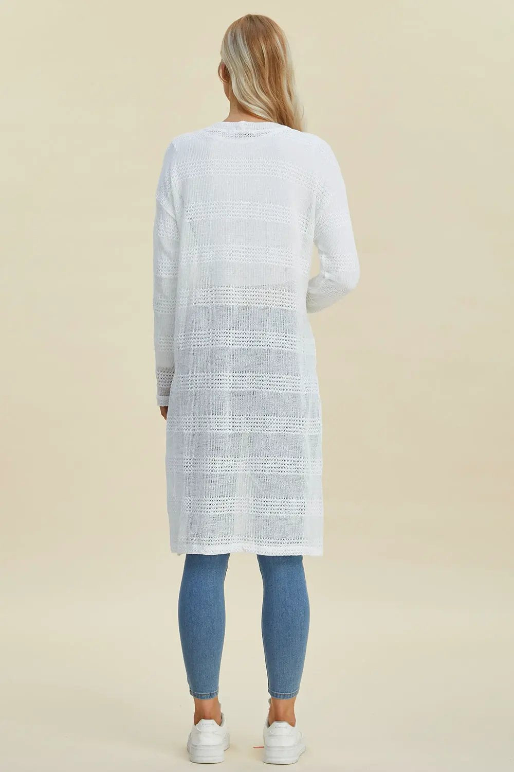 Double Take Full Size Open Front Longline Cardigan - Image 28