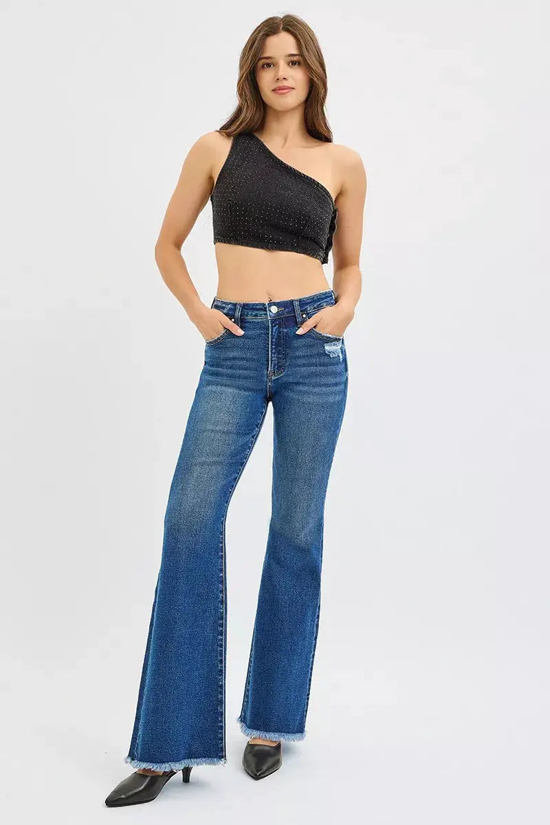 RISEN High Rise Flare Jeans - Image 6