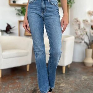 Judy Blue Full Size Mid-Rise Waist Straight Jeans - Image 2