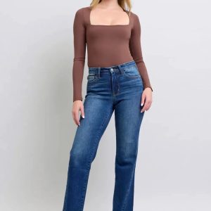 Judy Blue Full Size Side Seam Detail Straight Jeans with Pockets - Image 6