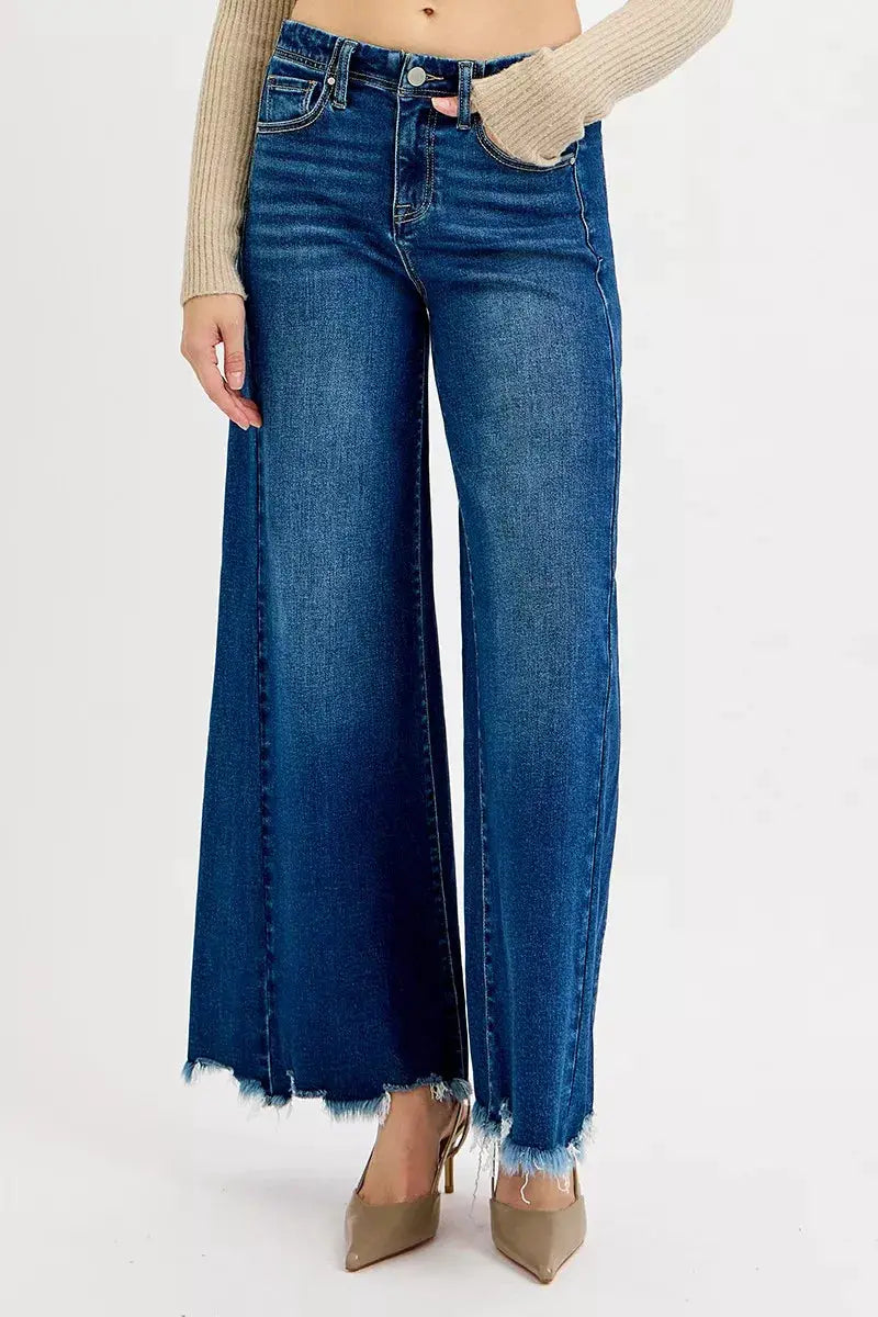 RISEN Full Size High Rise Ankle Wide Jeans Plus Size - Image 3