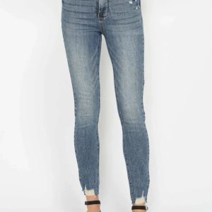 Judy Blue Full Size Tummy Control Vintage Wash Hem Destroy Skinny Jeans - Image 8