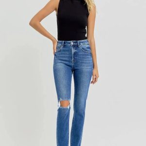RISEN Full Size High Rise Ankle Skinny Knee Distressed Jeans - Image 6