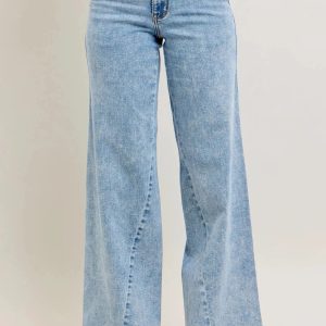 Judy Blue Full Size High Waist Wide Leg Jeans with Skewed Inseam Plus Size - Image 2