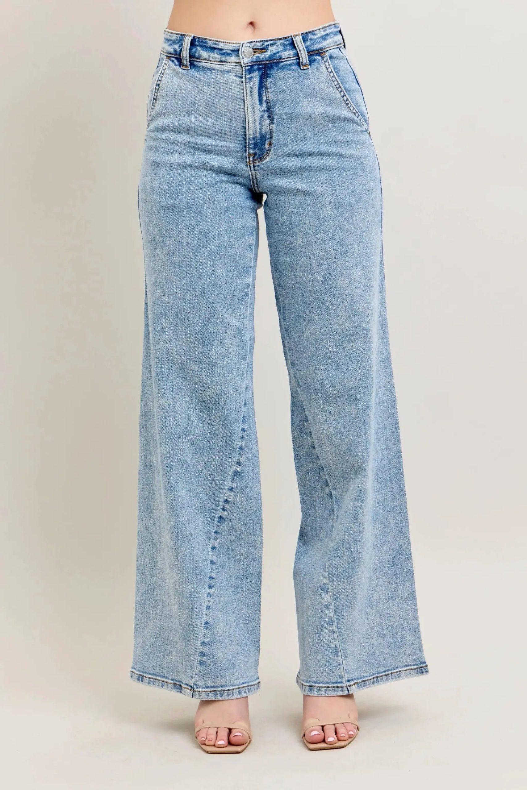 Judy Blue Full Size High Waist Wide Leg Jeans with Skewed Inseam Plus Size - Image 2