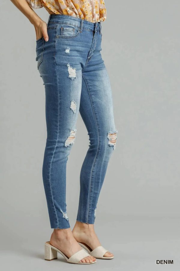 Umgee Distressed Skinny Jeans with Edge Detail