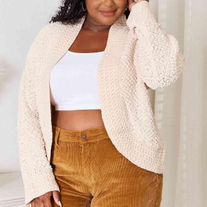 Double Take Open Front Long Sleeve Cardigan - Image 3