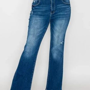 bytos Full Size High Rise Bootcut Jeans with Pockets - Image 8
