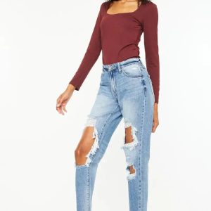 Kancan High Rise Distressed Boyfriend Jeans - Image 6