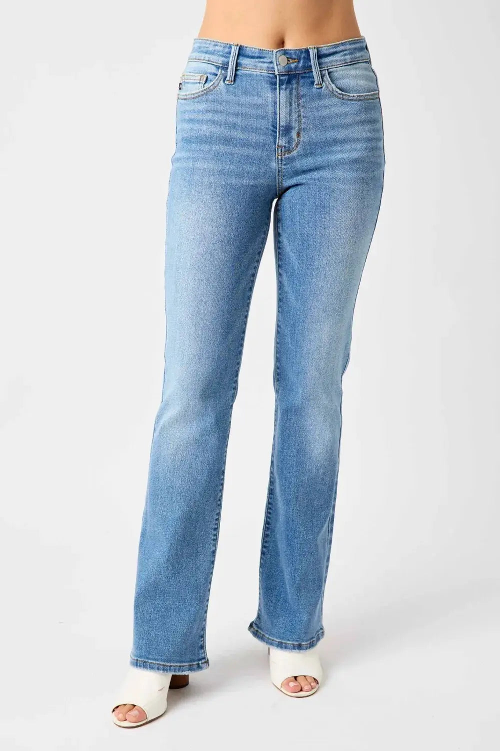 Judy Blue Full Size Mid-Rise Waist Straight Jeans - Image 14