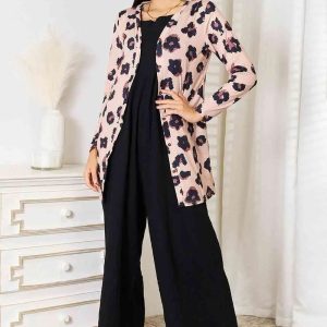 Double Take Printed Button Front Longline Cardigan - Image 4
