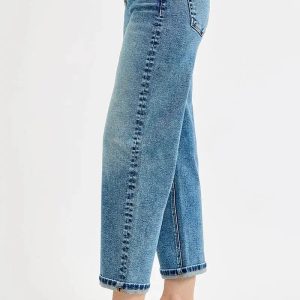 RISEN Full Size High Rise Crop Boyfriend Jeans Plus Size - Image 4
