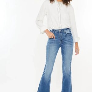 Kancan High Rise Frayed Hem Jeans - Image 5