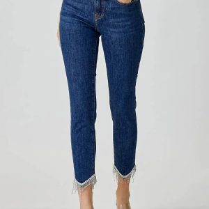 RISEN Full Size Embellished Mid Rise Crop Skinny Jeans - Image 4