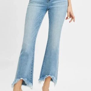 RISEN Full Size High Rise Crop Bootcut Fray Hem Jeans Plus Size - Image 2