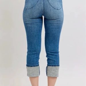 Judy Blue Full Size Skinny Cuff Capris Jeans with Pockets Plus Size - Image 4